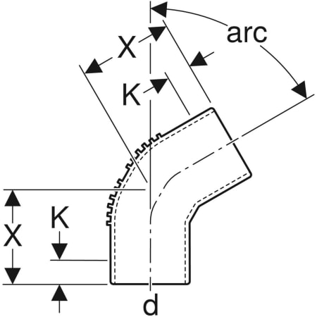GEBERIT 308.885.14.1 Отвод удлиненный Geberit Silent-db20  - Вид №2