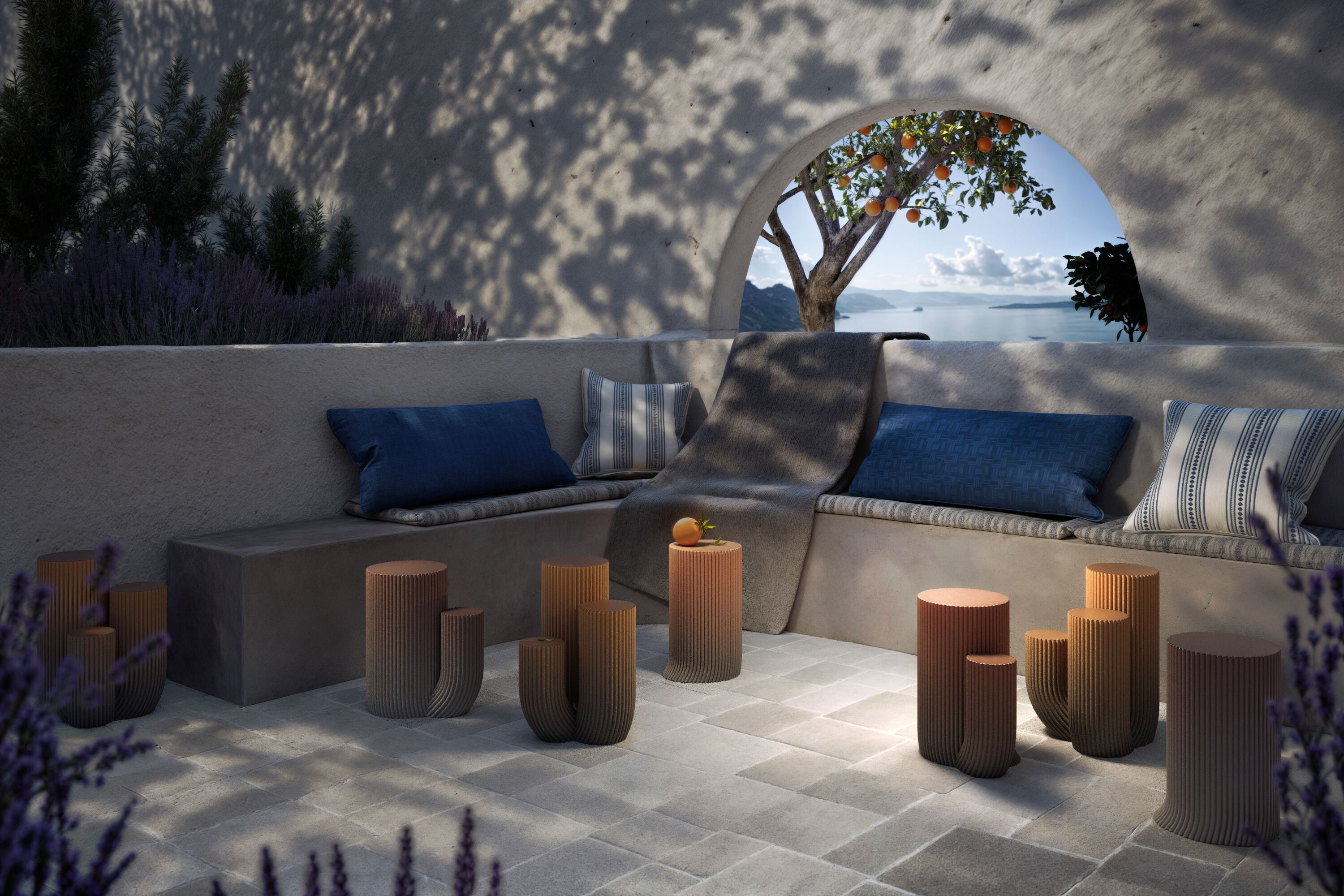 Круглый бетонный журнальный столик URBI et ORBI Medius Terra ARCH-00151489 - Вид №2