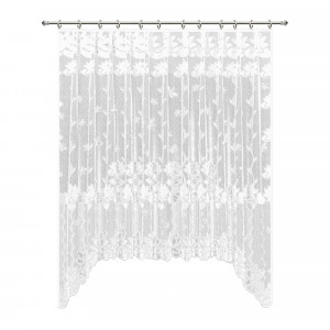 17815716 Занавеска для кухни на ленте «Лилии», 200х165 см, жаккард, цвет белый