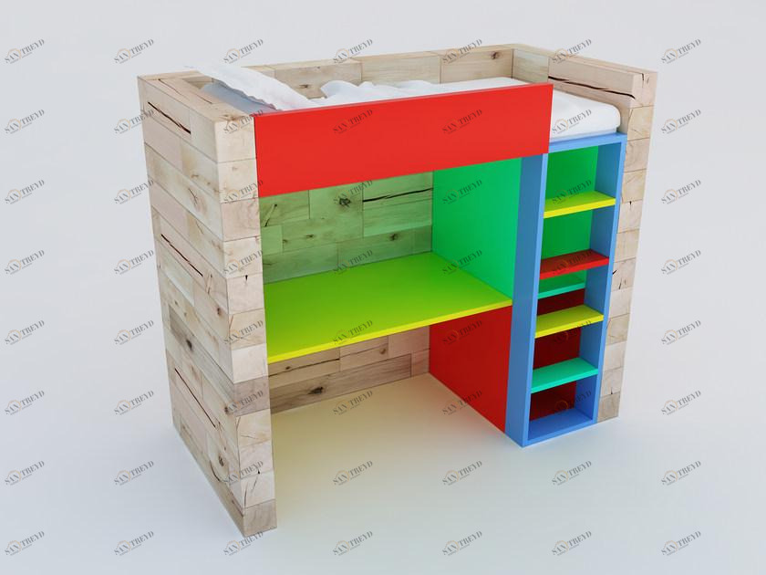 CRAFTWAND Односпальная кровать-чердак из бука Craftwand® sun-id-1480798