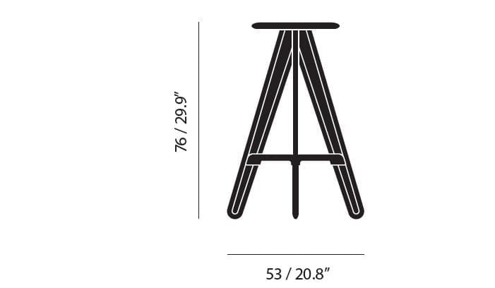 Высокий деревянный стул In Stock Том Диксон ARCH-00096168 - Вид №1