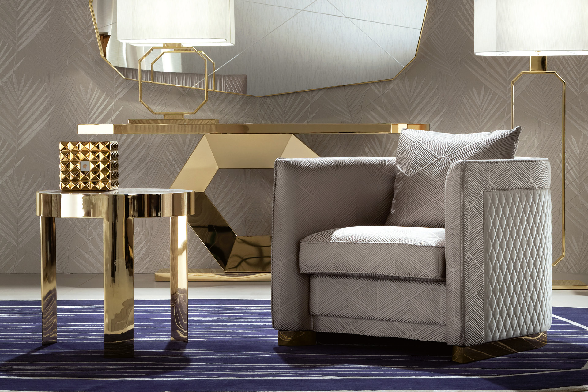 590/44 Infinity круглый металлический торцевой стол - giorgio collection - Вид №1