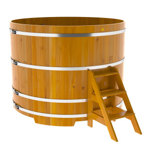 2243 Купель круглая из лиственницы Рустик d=1,80х1,4 натуральная Alyarus