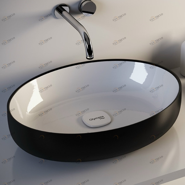 MET42O60BN Накладная раковина на столешницу  овальная Olympia Ceramica 