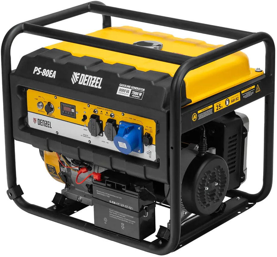 Бензиновый генератор DENZEL PS80EA - надежное электроснабжение 8 кВт 86549413