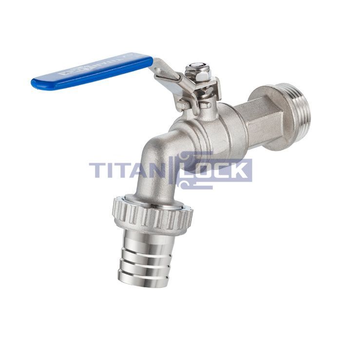 Кран шаровый водоразборный со штуцером, резьба BSP 3/4", нерж.сталь, TL75BCV TITAN LOCK  - Вид №3