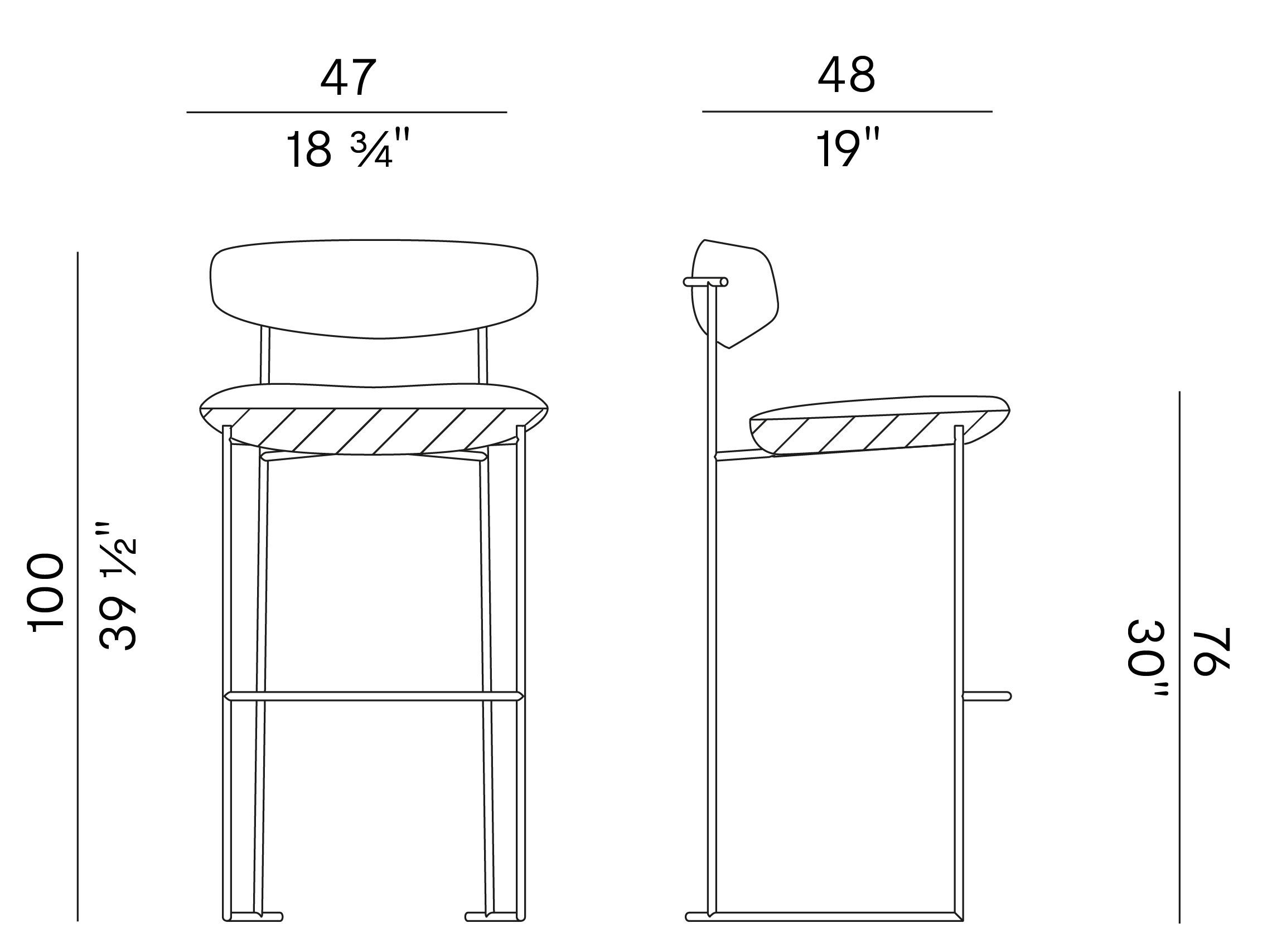 Высокий стул из металла и ткани для сада Potocco Keel Light ARCH-00036968 - Вид №4
