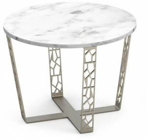 ALBEDO Круглый журнальный столик из каррарского мрамора и металла