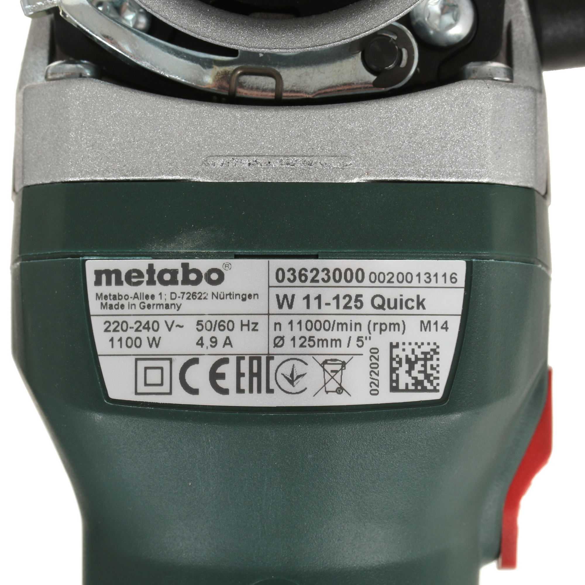 Углошлифовальная машина (УШМ) Metabo W 11-125 QUICK 5306485 STDN-0135743 - Вид №4