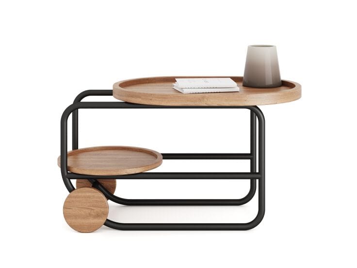 Металлический журнальный столик contract с ясенем и колесами Shishka Project One ARCH-00024403 - Вид №10