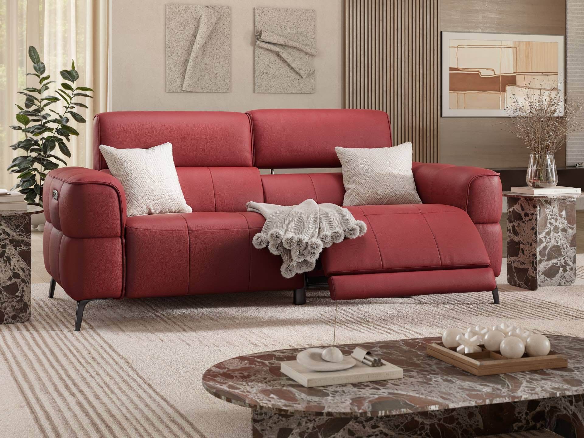 3-местный кожаный диван Sofanella Mezzano ARCH-00061786 - Вид №1