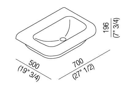 Прямоугольная подвесная раковина из Cristalplant® Agape девятнадцатый век ARCH-00131316 - Вид №3