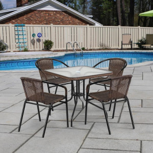 TLH-037BR2/080SR-80х80 Brown 4Pcs Комплект мебели Николь-2B TLH-037BR2/080SR-80х80 Brown (4+1) Afina