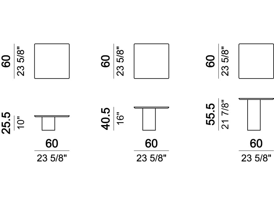 Квадратный каменный журнальный столик Arketipo PETRA ARCH-00072462