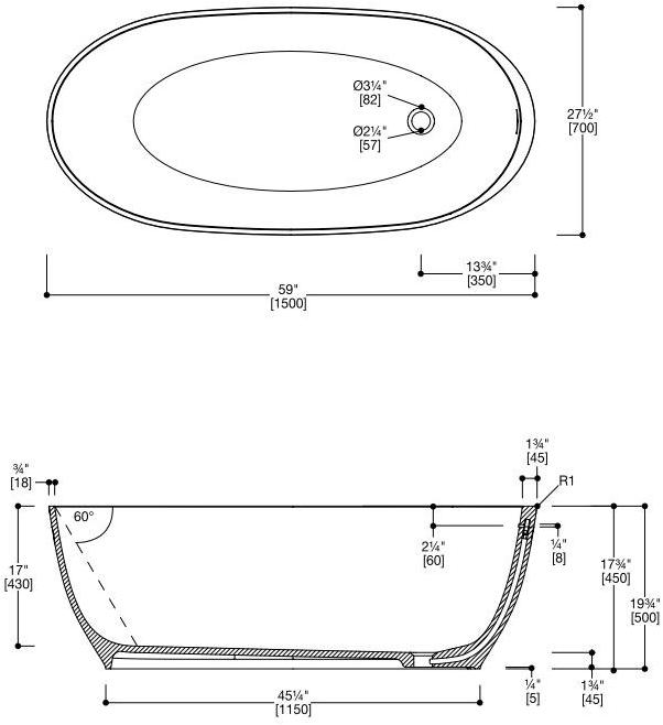 Blu Bathworks® Отдельностоящая овальная ванна цвета blue ∙ stone ™ Azure Bt0305n15 - Вид №4