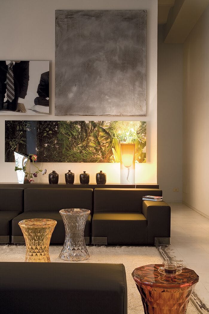 Съемный квадратный пуф из искусственной кожи Kartell Plastics ARCH-00011527 - Вид №1