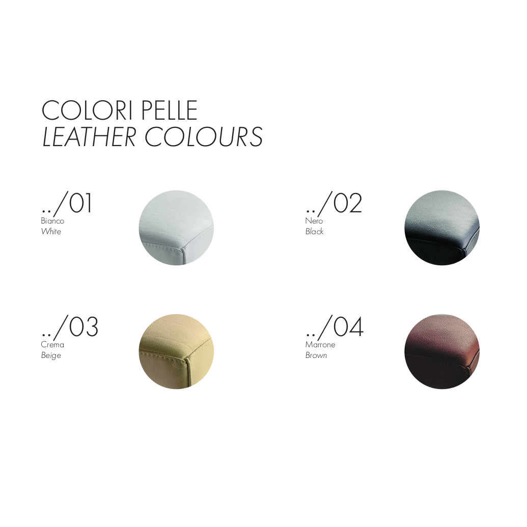 LONE-C/XL/.. 3SC Табурет со скрещенными ножками из полированной нержавеющей стали - Кожаная подушка CAPITONNE Moderno Treesseci 3SC - Вид №1