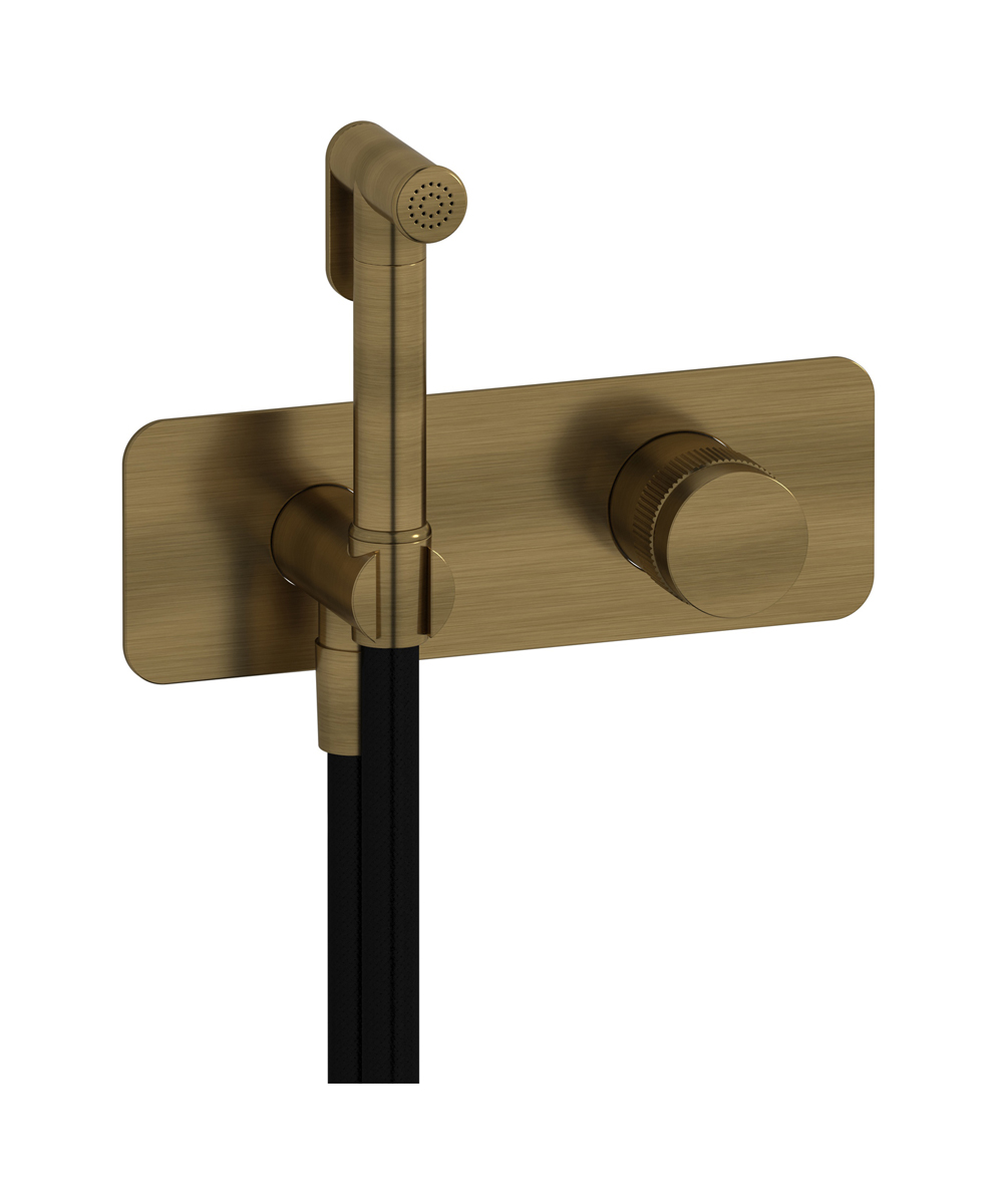 Комплект внешних частей для гигиенического душа с прогрессивным смесителем WE ARE IB rx706mb Modern Bronze Reflex