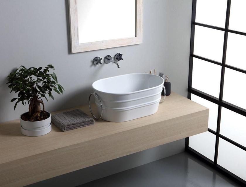 Tnz02o Подвесная раковина настенная овальная Horganica Tinozza белая - Вид №8