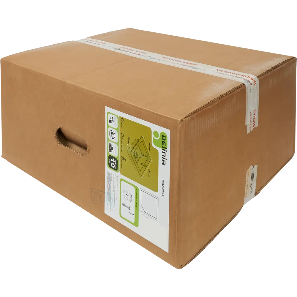 Мойка Delinia 48х44 см цвет антрацит, кварц STLM-2124586 - Вид №4