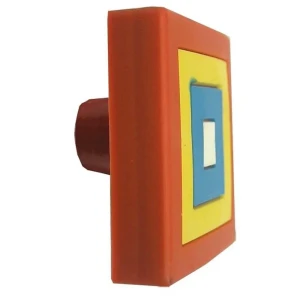 Мебельная ручка-кнопка "квадрат" резина