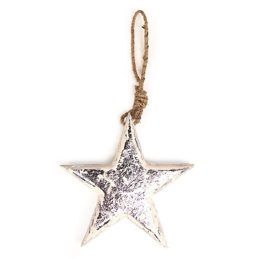 Набор елочных украшений деревянных в подарочной коробке "Звезды, ели, сердца серебряные" Silver star ENJOYME  253087 Серебро  - Вид №9