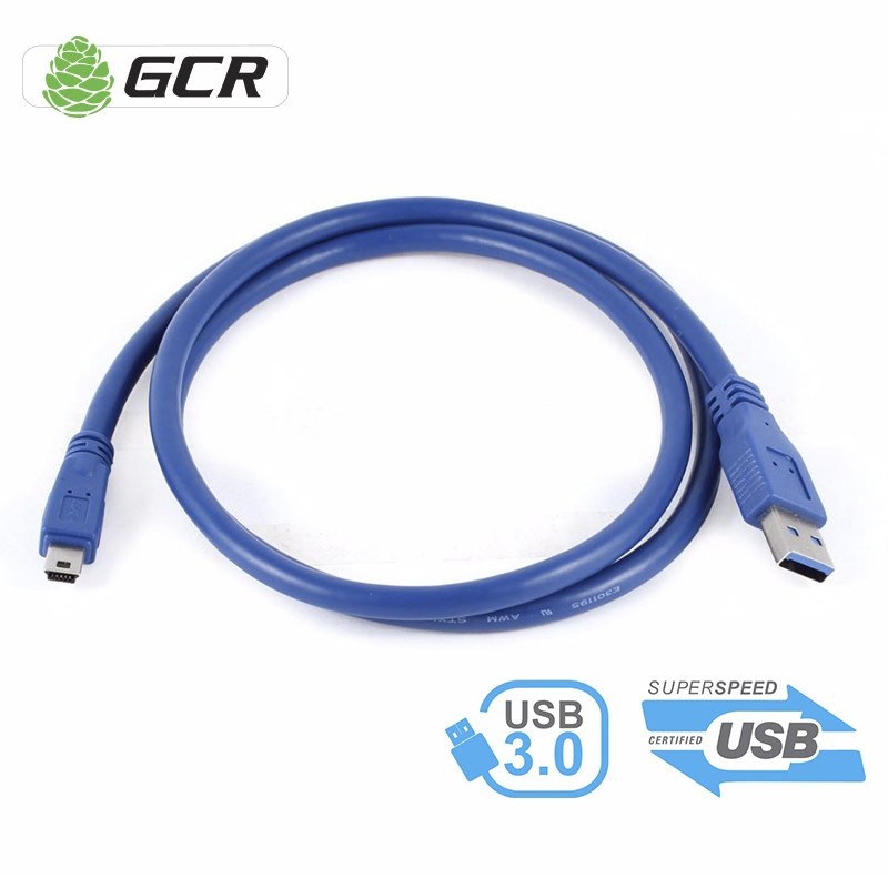 GC-U3A2109-1m Кабель интерфейсный usb 3.0 1.0m premium am / mini b am 10pin, 24 / 28 awg экран, синий, пакет Greenconnect Santreyd  - Вид №1