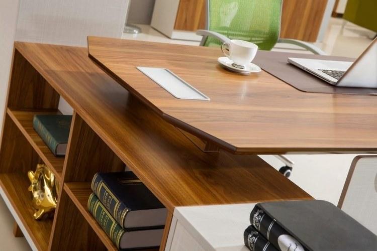 Arrediorg.it® Угловой деревянный стол со встроенной полкой Evolutio A109 180  - Вид №7