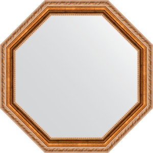 BY 3725 Зеркало в багетной раме - версаль бронза 64 mm EVOFORM Octagon