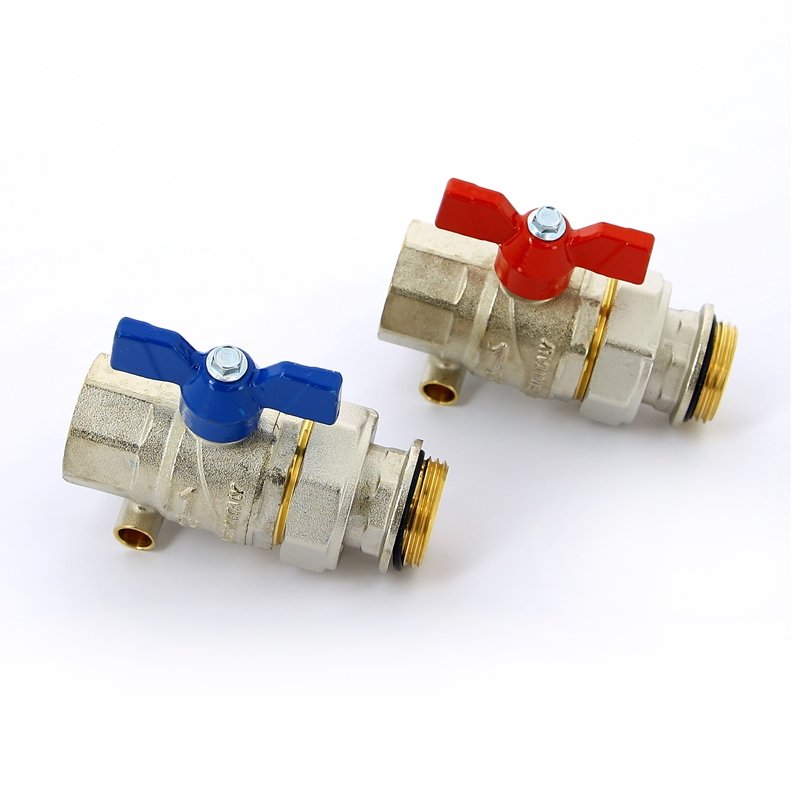 Кран сгон НВ 1"1/4 с термометром для коллектора бабочка 2 шт EMMETI 1306132 - Вид №6