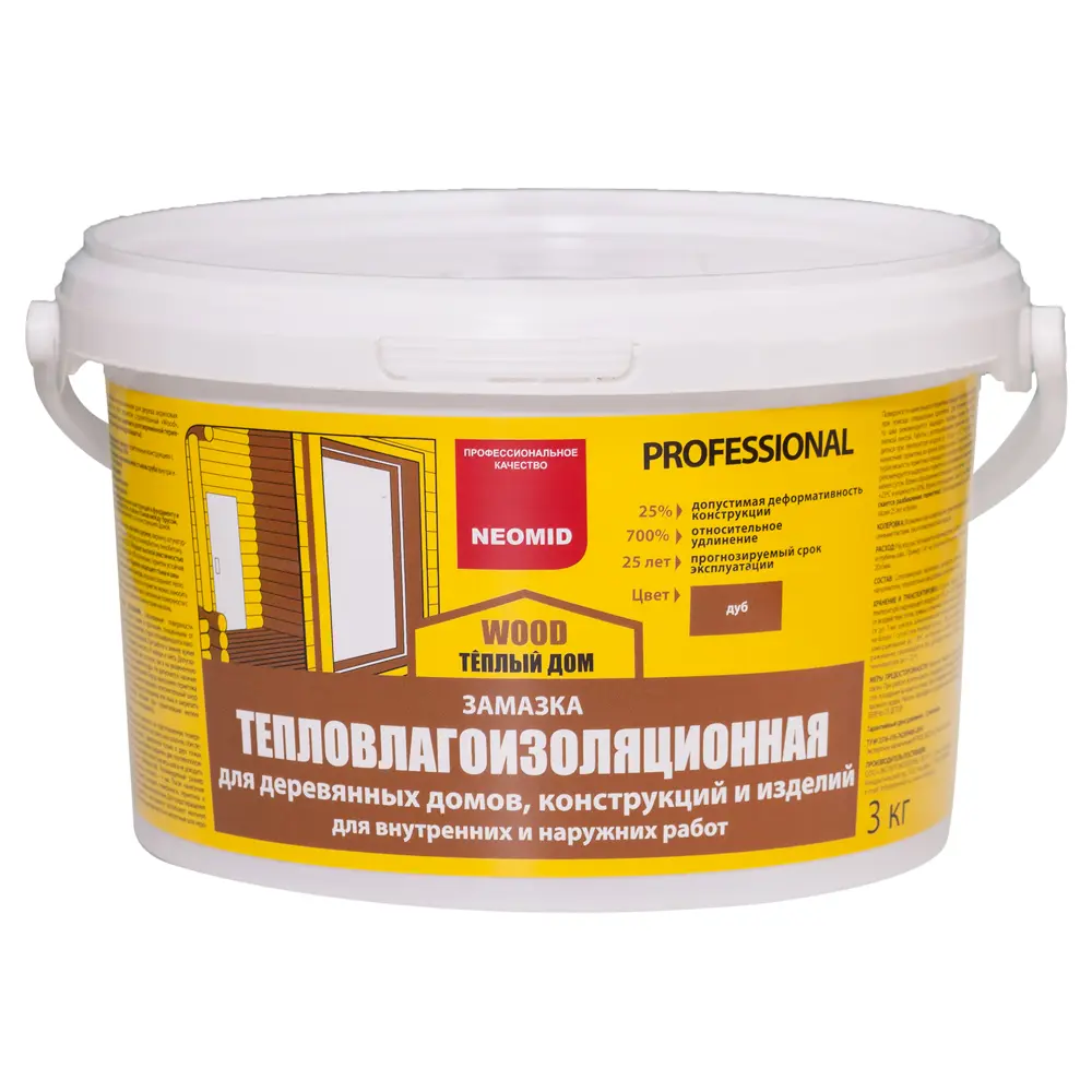 Замазка для дерева Neomid цвета дуб 3 кг STLM-2145082