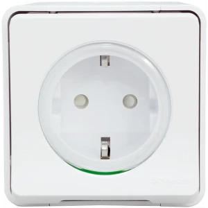Розетка накладная влагозащищённая Schneider Electric Mureva Styl с заземлением со шторками IP55 цвет белый 82307258 STLM-2127651