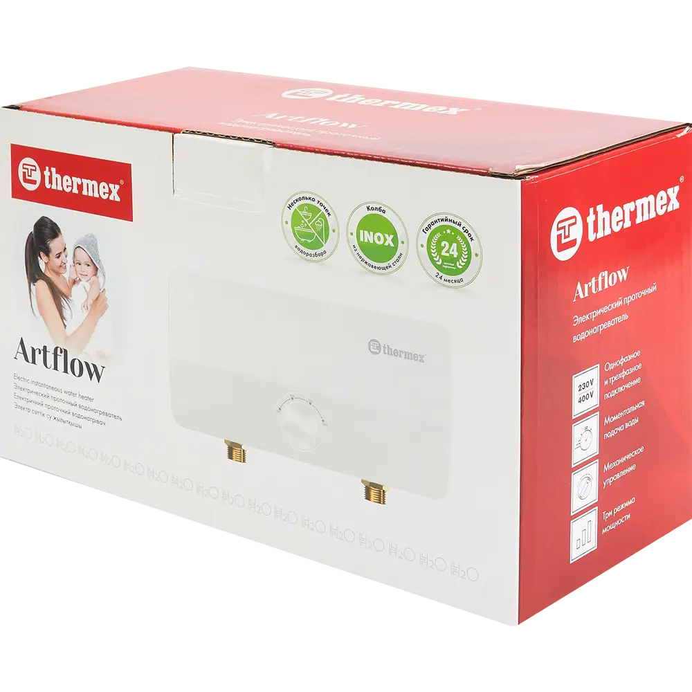 Проточный водонагреватель электрический Thermex Artflow 6000 2110356 кВт белый STLM-2157131 - Вид №4