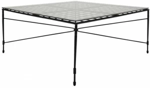 JANUS et Cie Квадратный журнальный столик из нержавеющей стали и стекла Amalfi