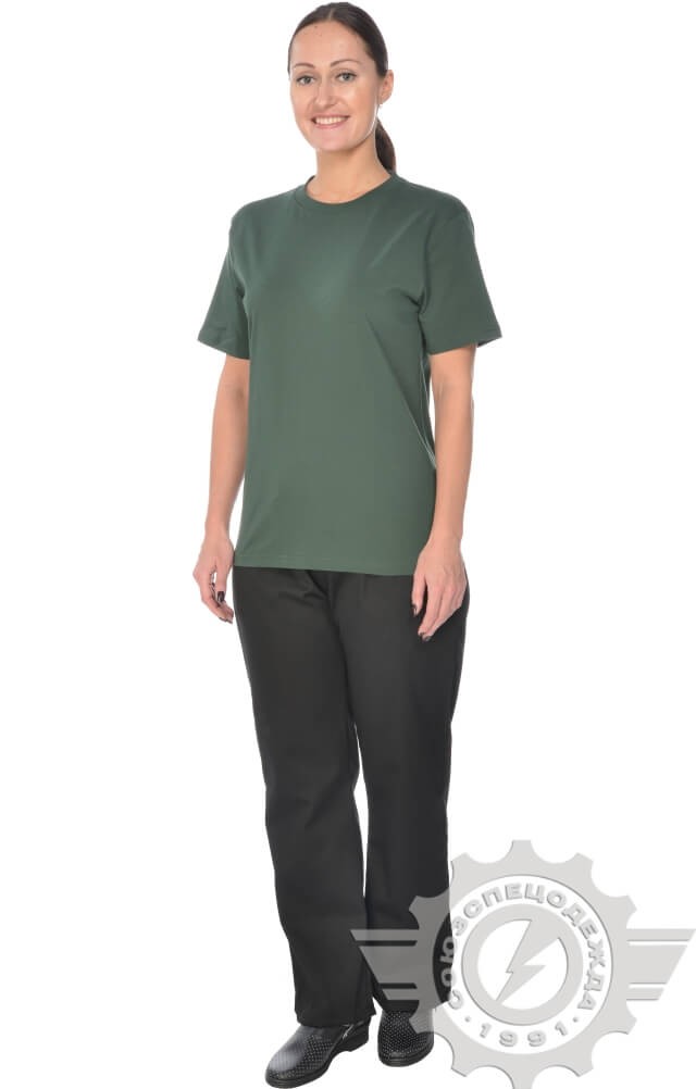 61062 Футболка "Престиж" темно-зеленая  Одежда для официантов  размер M (48) Спецодежда  - Вид №10