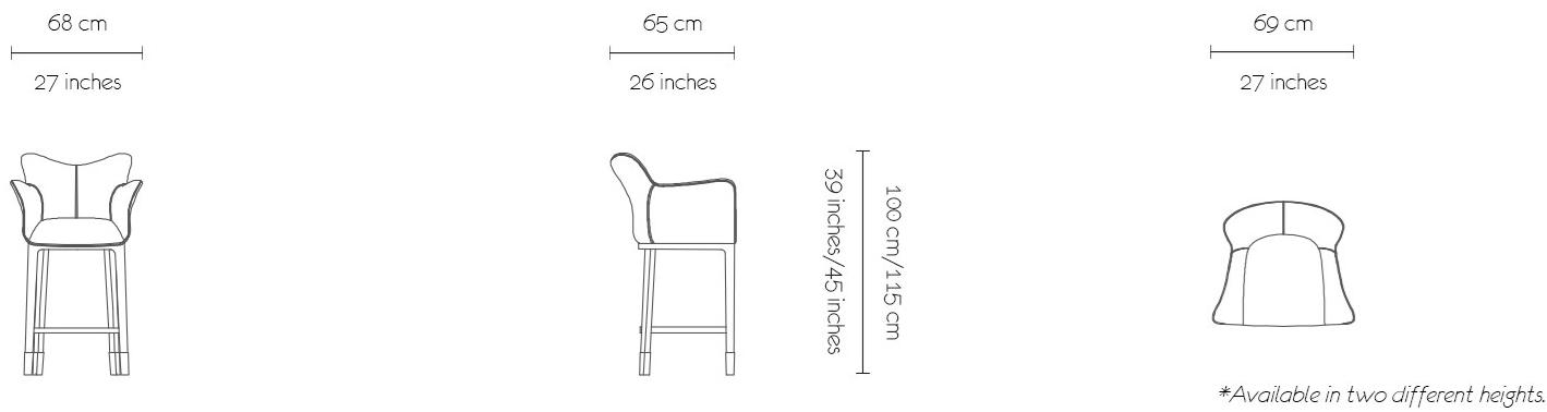 MORADA Высокий кожаный табурет со спинкой Jenn Jenn bsl - Вид №4