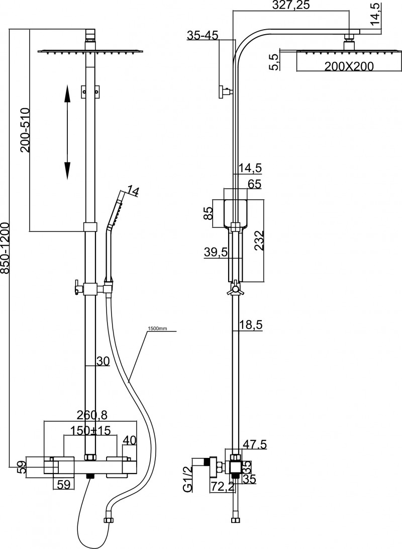 CUBTE401CL2 Душевая стойка Shower Elements Martí 1921 Marti 1921  - Вид №22
