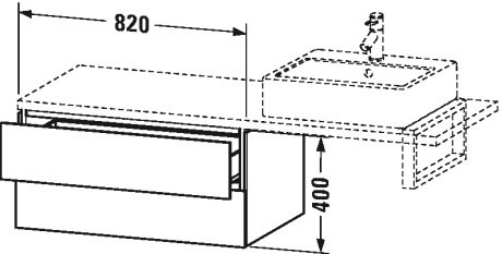 LC583906969 Шкафчик для консоли L-Cube #LC5839 820 x 547 мм Орех брашированный (натуральный шпон) Duravit - Вид №1