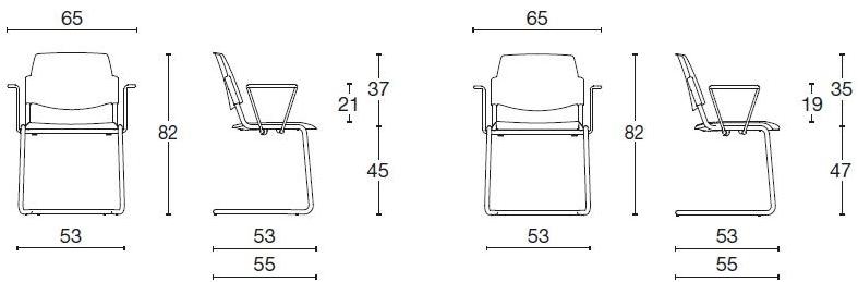 Diemme Консольный стул для конференций из ткани New bonn sun-id-1377589 - Вид №3