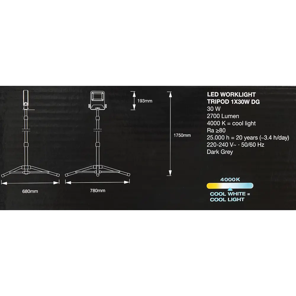 Прожектор светодиодный уличный Ledvance Work Light 30 Вт 4000K IP65 на треноге, нейтральный белый свет 82354993 STLM-2064458  - Вид №5