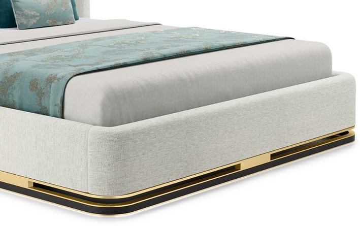 FRATO Кровать King size из льна с мягким изголовьем Ashi Ffu010008aac - Вид №2