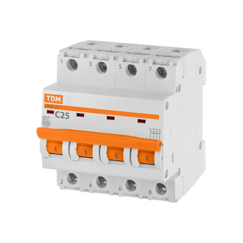 Автоматический выключатель TDM ELECTRIC ВА47-29 4Р C25 4.5 кА 89347168 STLM-1476269