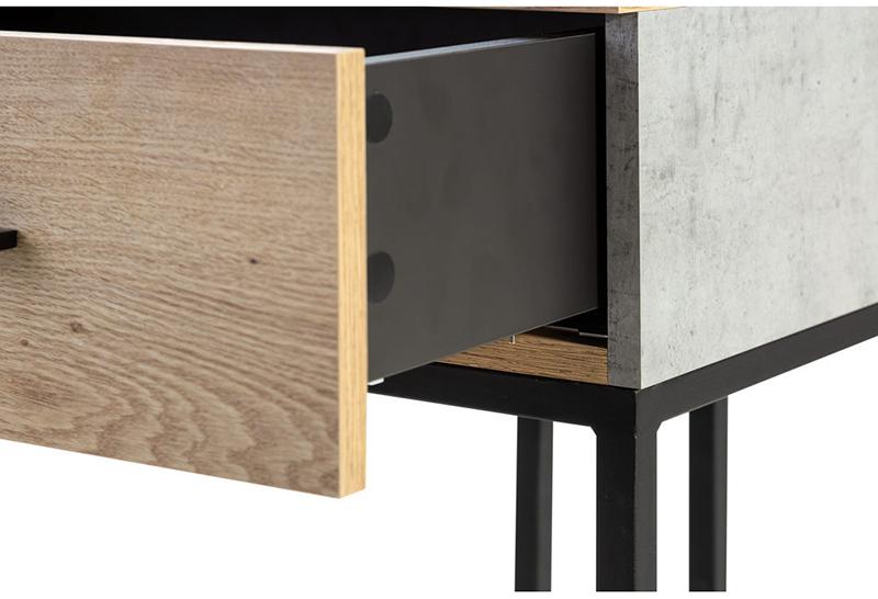 1720 Тумба прикроватная Loft Дуб натур/Бетон R-HOME 4009297h_Натур - Вид №4