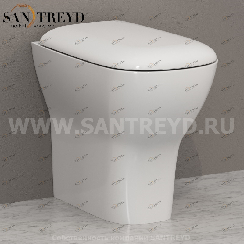 GEB01BI Приставной унитаз напольный Белый Ceramica Globo ARGENTO Италия