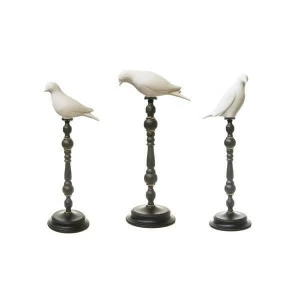 Статуэтка декоративная керамическая 50х20х14 см белая "Голубь" UNICO  255461 Белый;золото;черный