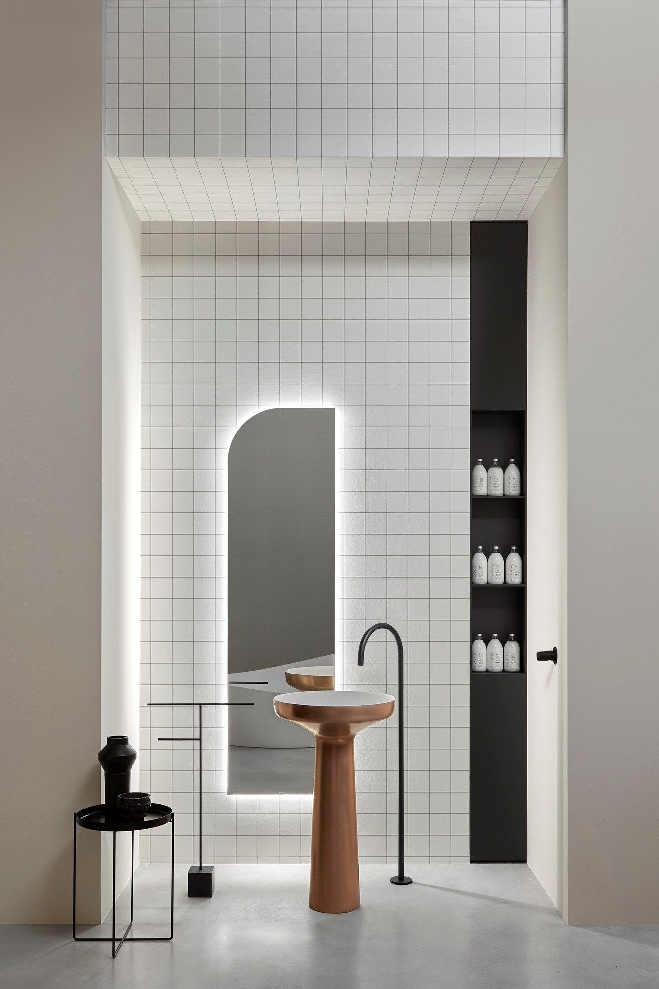 Геометрические обои для ванной комнаты Antoniolupi TRALERIGHE ARCH-00067593 - Вид №14