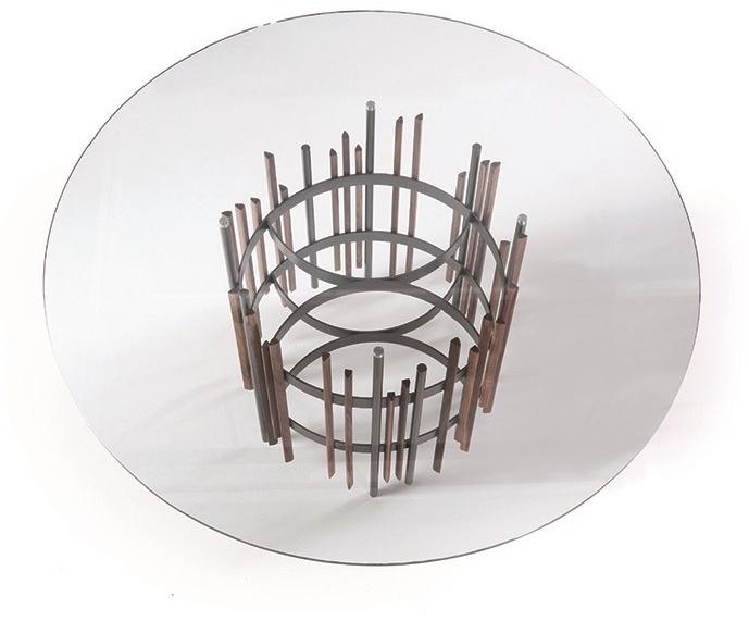 Pacini & Cappellini Круглый обеденный стол из дерева и стекла Tube sun-id-1486694 - Вид №1