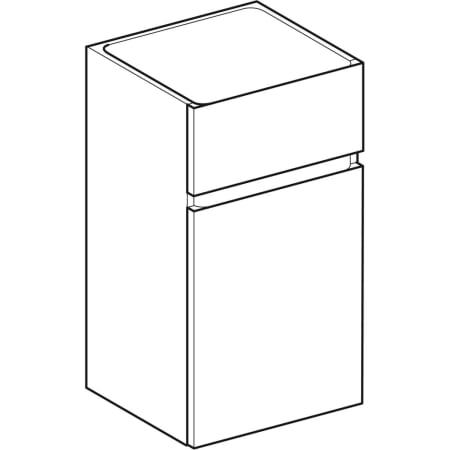 501.921.JR.1 Шкафчик Geberit Renova Plan однодверный с одним выдвижным ящиком Geberit  - Вид №1