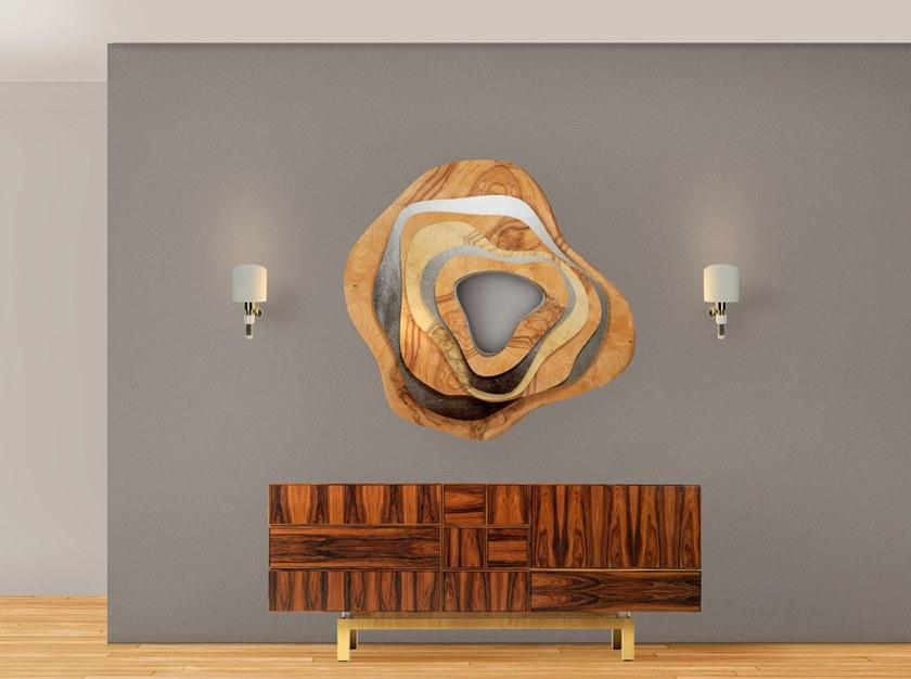 Malabar Настенное деревянное зеркало в раме Torsion sun-id-1426623 - Вид №5