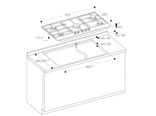 Стальная газовая плита GAGGENAU серия 200 ARCH-00085877 - Вид №2
